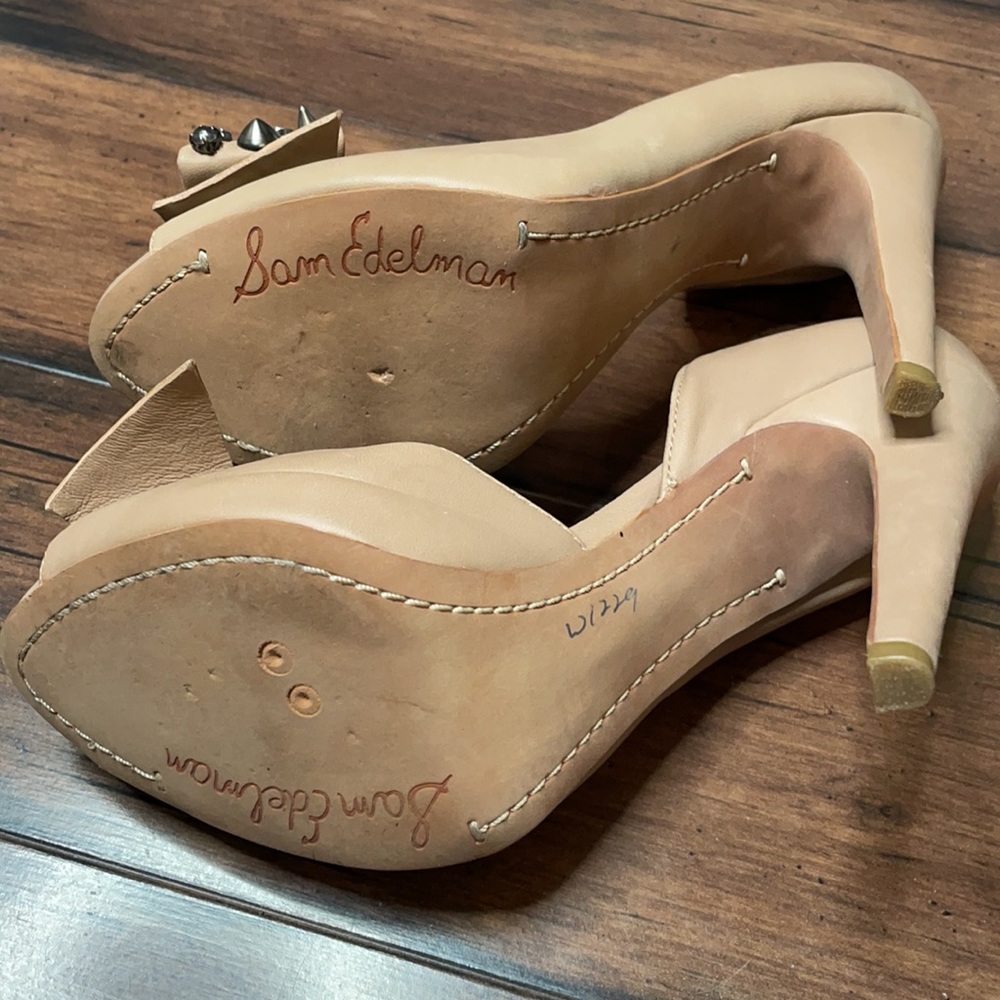Sam Edelman tan leather upper heels size 8 - Picture 8 of 10
